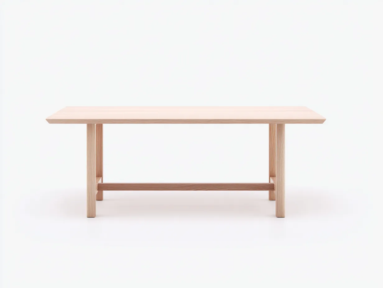 Esstisch 160x85x75 cm - helle Eiche und Querstrebe - skandinavischer Stil für das Esszimmer-Rirayliving