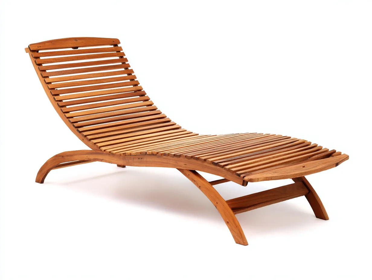 Liegestuhl Akazienholz mit ergonomischer Form 196 x 64 x 78 cm - braun - für den Außenbereich im natürlichen Stil-Rirayliving