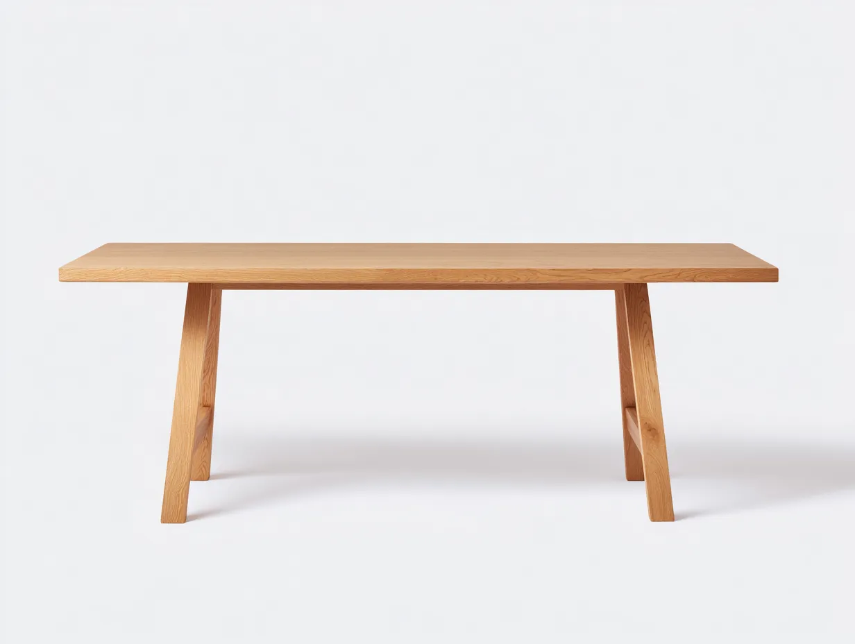Esstisch 180x90x75 cm - Eichenholz natur - geradliniger Landhausstil für das Esszimmer-Rirayliving