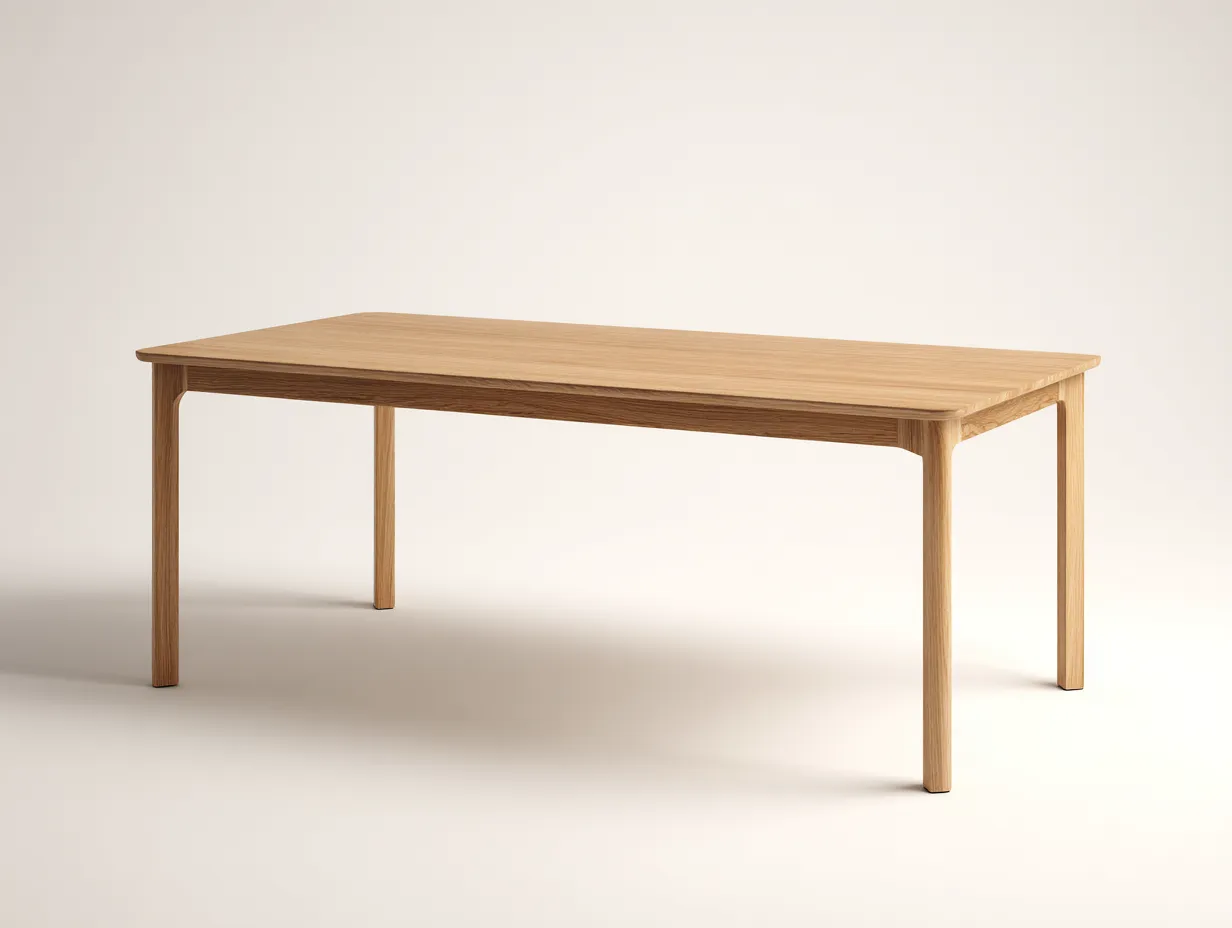 Esstisch 180x90x75 cm - Eichenholz natur - rechteckig - skandinavischer Stil für das Esszimmer-Rirayliving