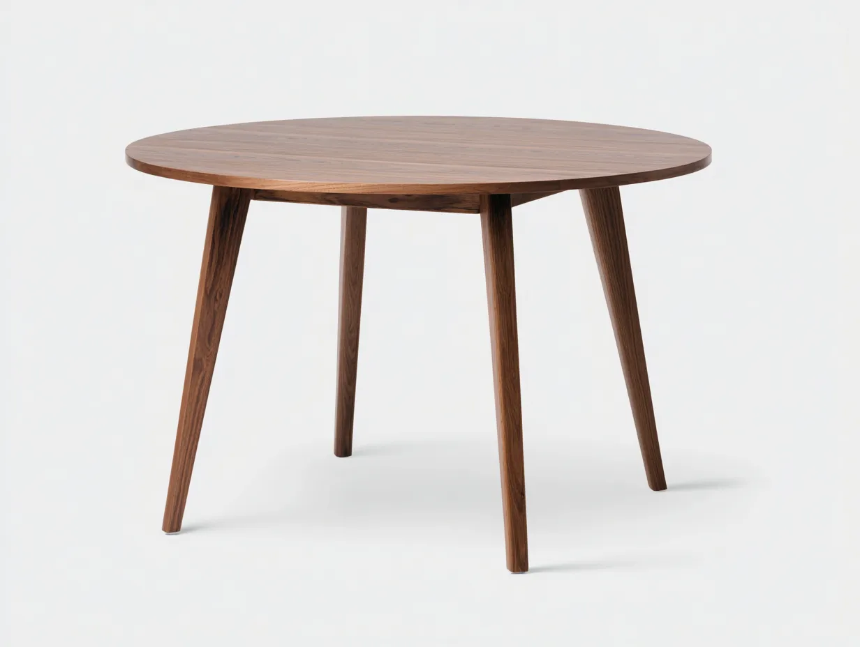 Esstisch 115x115x75 cm - Nussbaumoptik braun - rund - schlanker Stil für das Esszimmer-Rirayliving