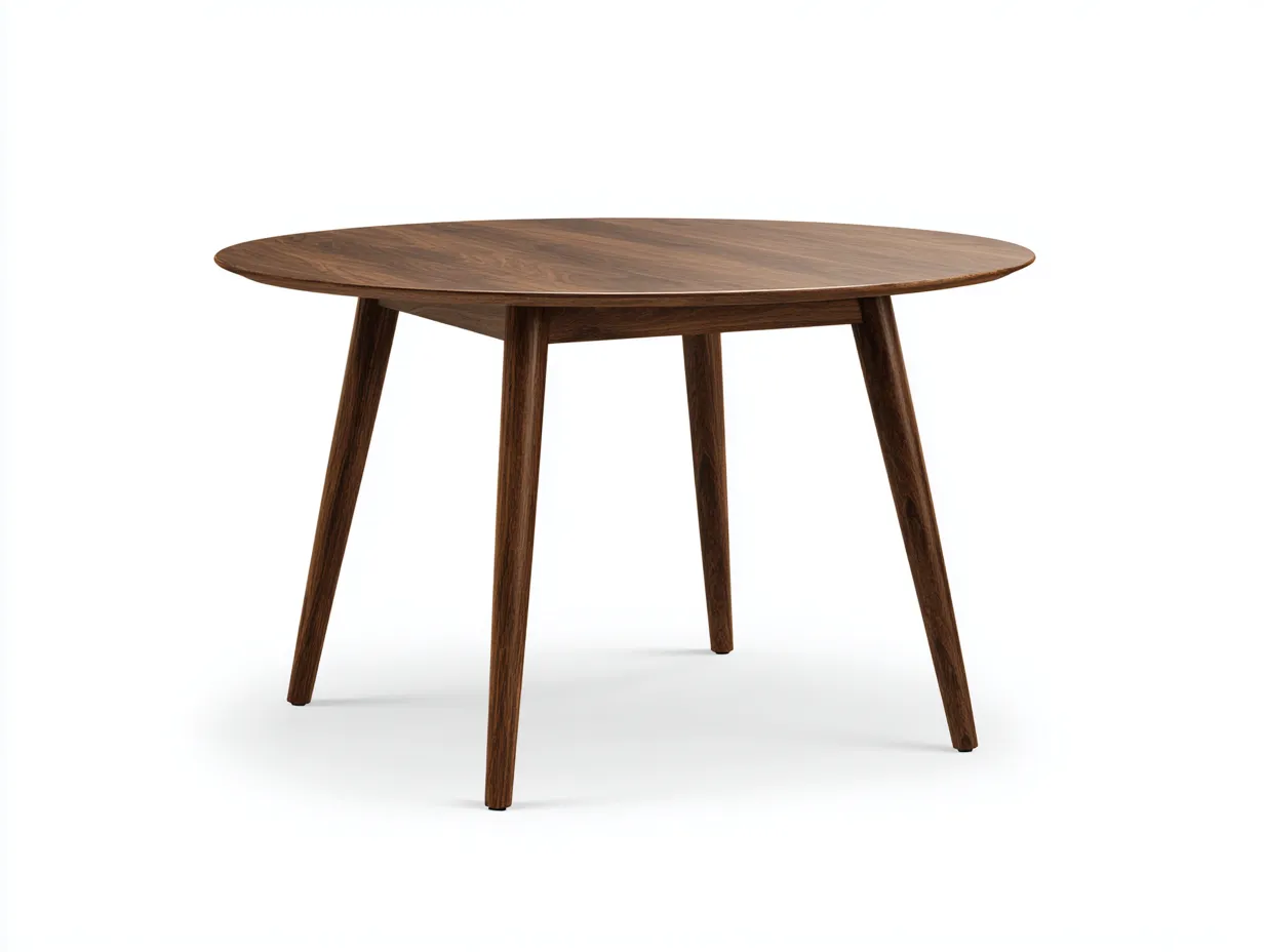 Esstisch 110x110x75 cm - dunkles Holz - runder Retro Stil für das Esszimmer-Rirayliving