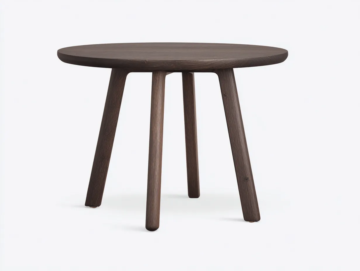 Esstisch 105x105x75 cm - Räuchereiche dunkel - rund - moderner Holzstil für das Esszimmer-Rirayliving