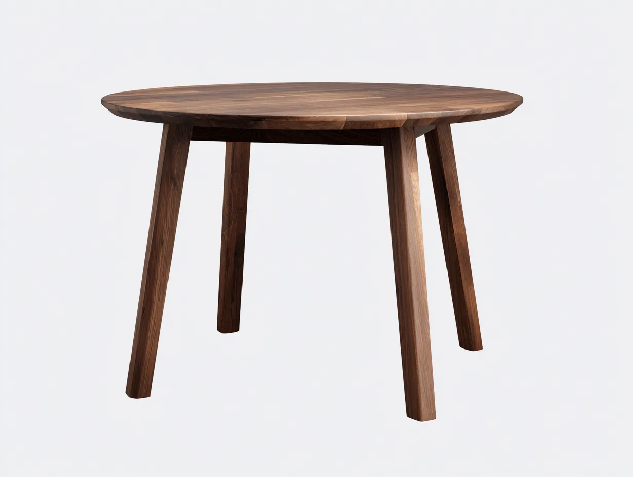 Esstisch 115x115x75 cm - Walnussholz dunkel - rund - zeitloser Stil für das Esszimmer-Rirayliving