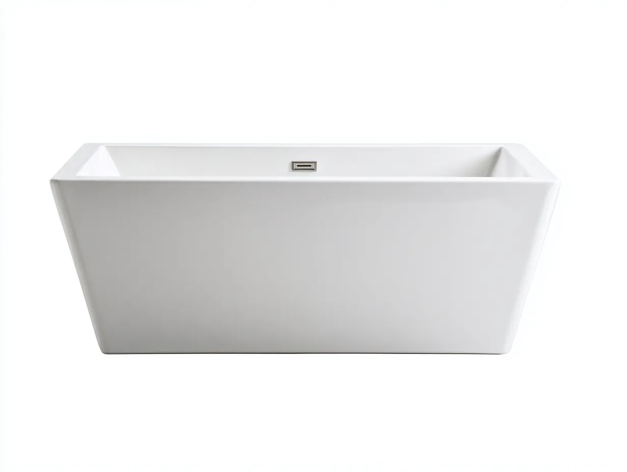Badewanne freistehend 170x75x58 cm - Weiß - rechteckige Form für Badezimmer-Tazospace