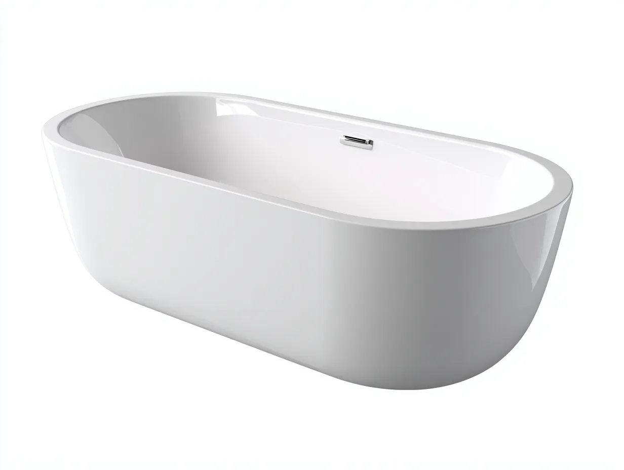 Badewanne freistehend 172x76x60 cm - Weiß-Silber - asymmetrisch ovale Form für Badezimmer-Tazospace