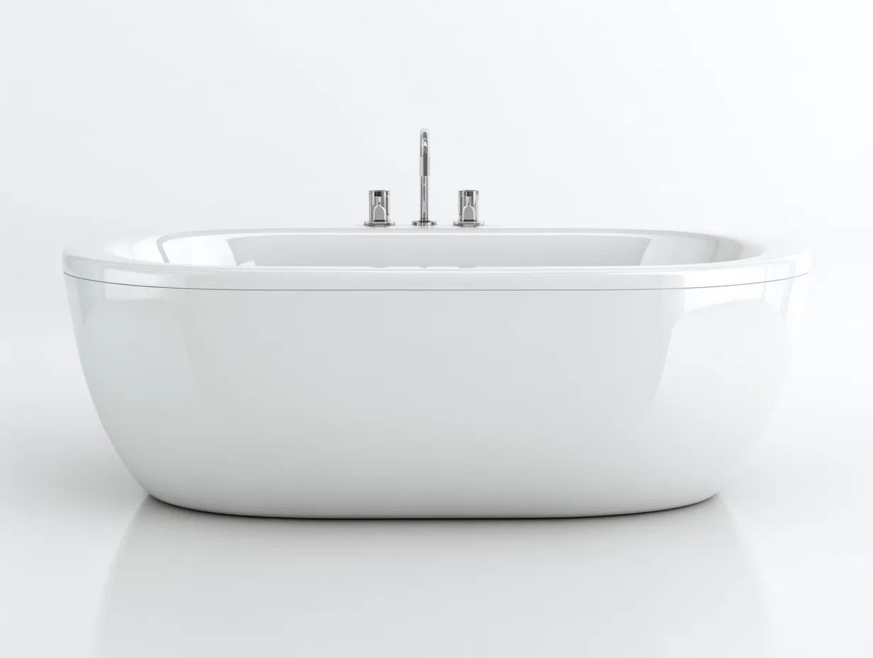 Badewanne freistehend 178x82x64 cm - Weiß-Gold - klassische ovale Form für Badezimmer-Tazospace