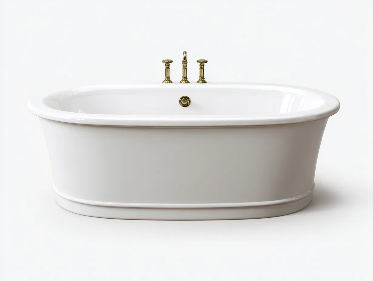 Badewanne freistehend 175x80x59 cm - Weiß-Silber - moderne ovale Form für Badezimmer-Tazospace