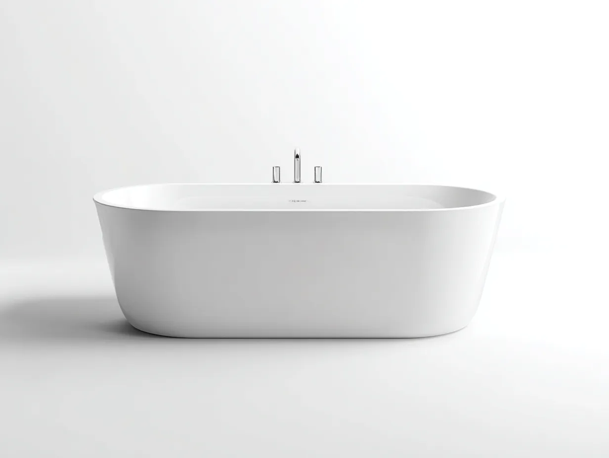 Badewanne freistehend 172x80x59 cm - Weiß - ovale Form für Badezimmer-Tazospace