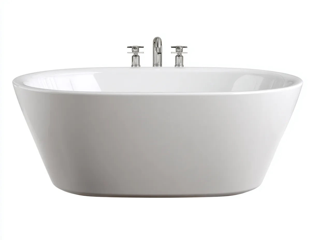 Badewanne freistehend 180x86x61 cm - Weiß - glänzende ovale Form für Badezimmer-Tazospace