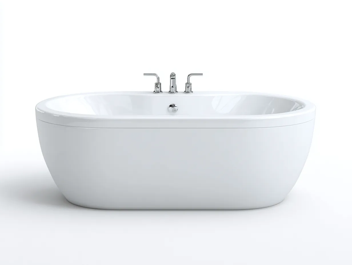 Badewanne freistehend 180x84x61 cm - Weiß-Silber - glänzende ovale Form für Badezimmer-Tazospace