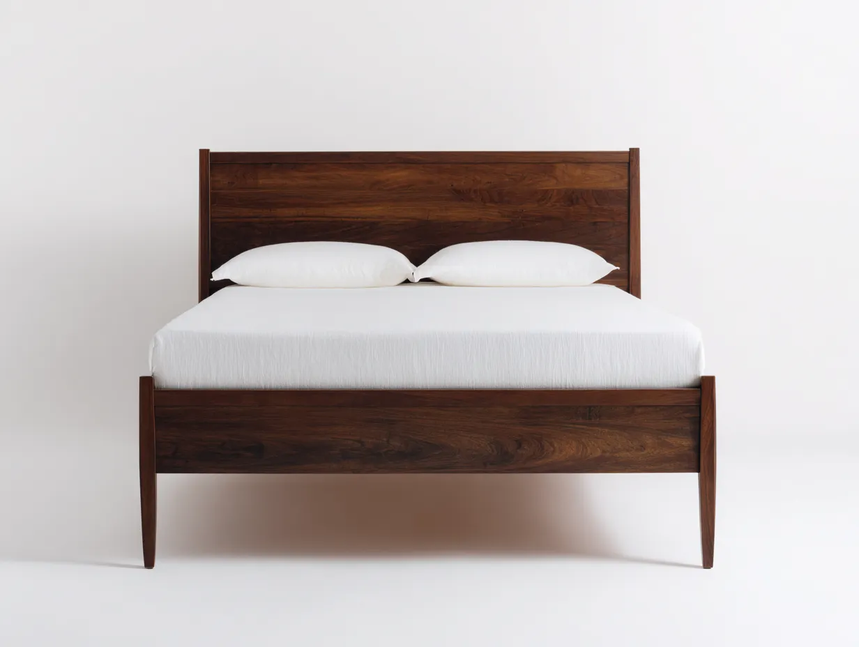 Doppelbett Massivholz 212x182x112 cm - dunkelbraun - Kopfteil und Fußteil für Schlafzimmer-Tazospace