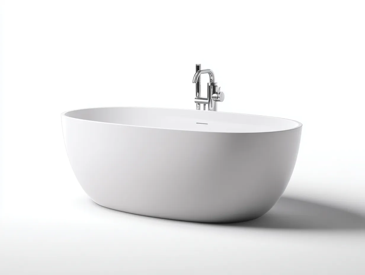 Badewanne freistehend 176x78x60 cm - Weiß-Silber - ovale Form für Badezimmer-Tazospace