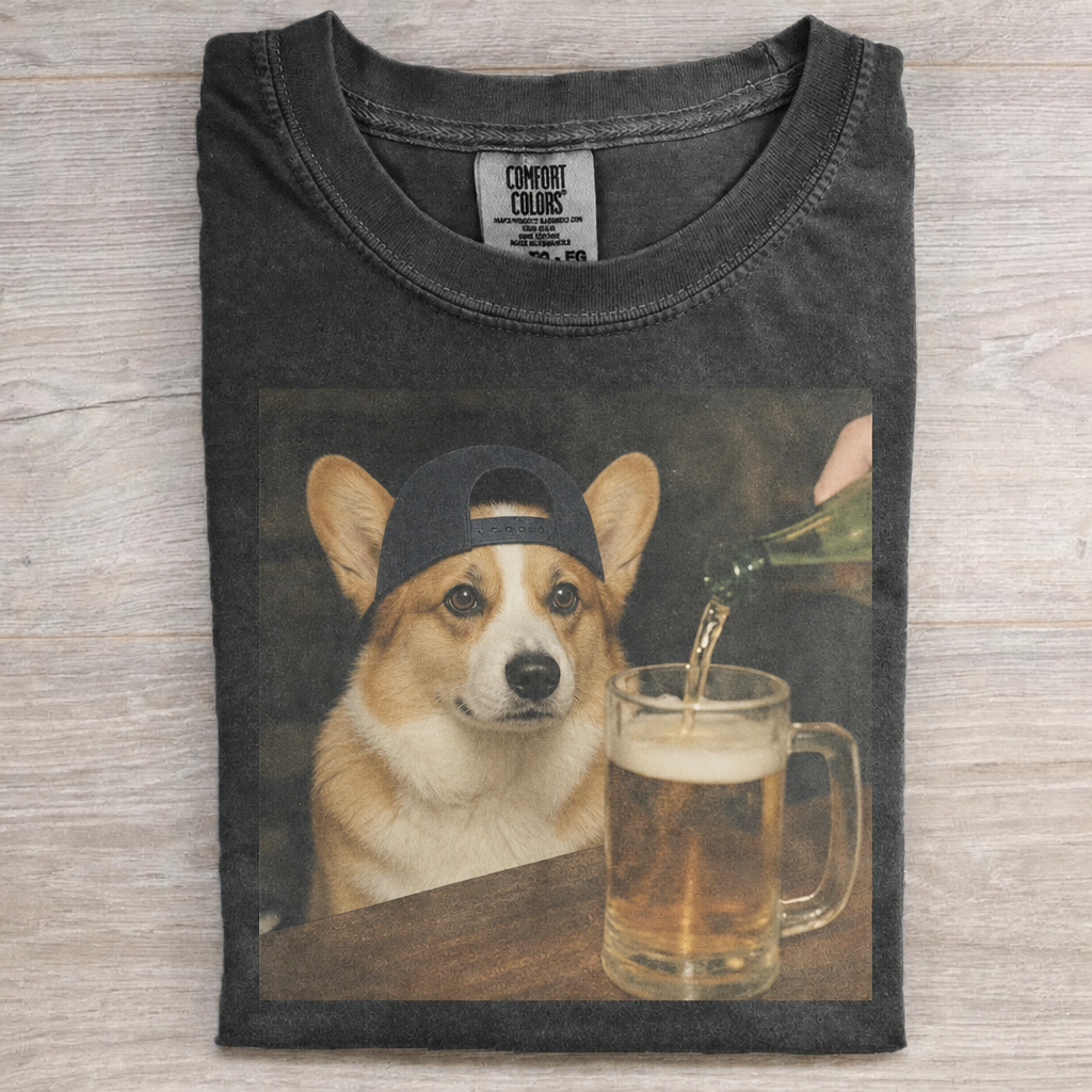 Funny Dog Drinking Beer T-Shirt — Choose Yours!