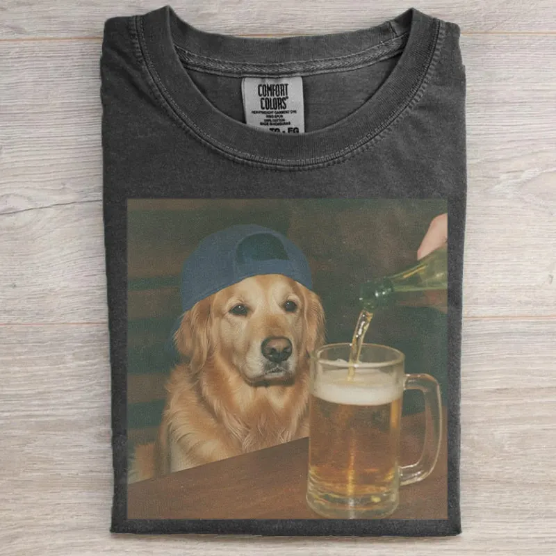 Funny Dog Drinking Beer T-Shirt — Choose Yours!