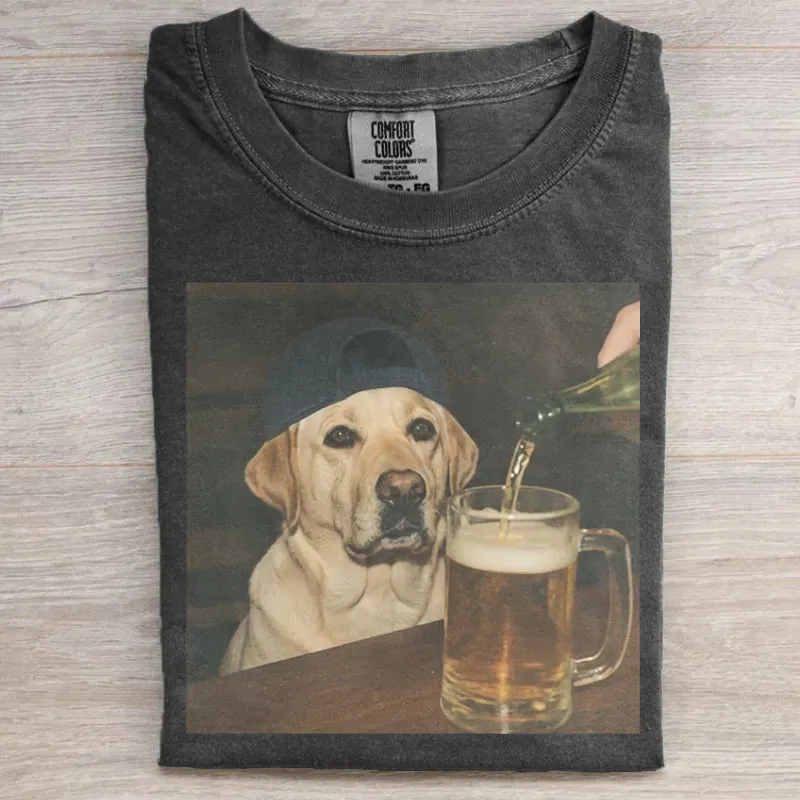 Funny Dog Drinking Beer T-Shirt — Choose Yours!