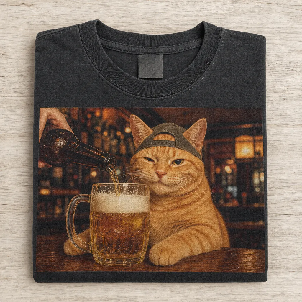 Cute Cats &Drinking Beer T-shirt