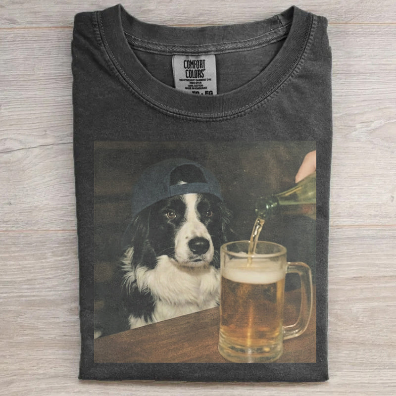 Funny Dog Drinking Beer T-Shirt — Choose Yours!