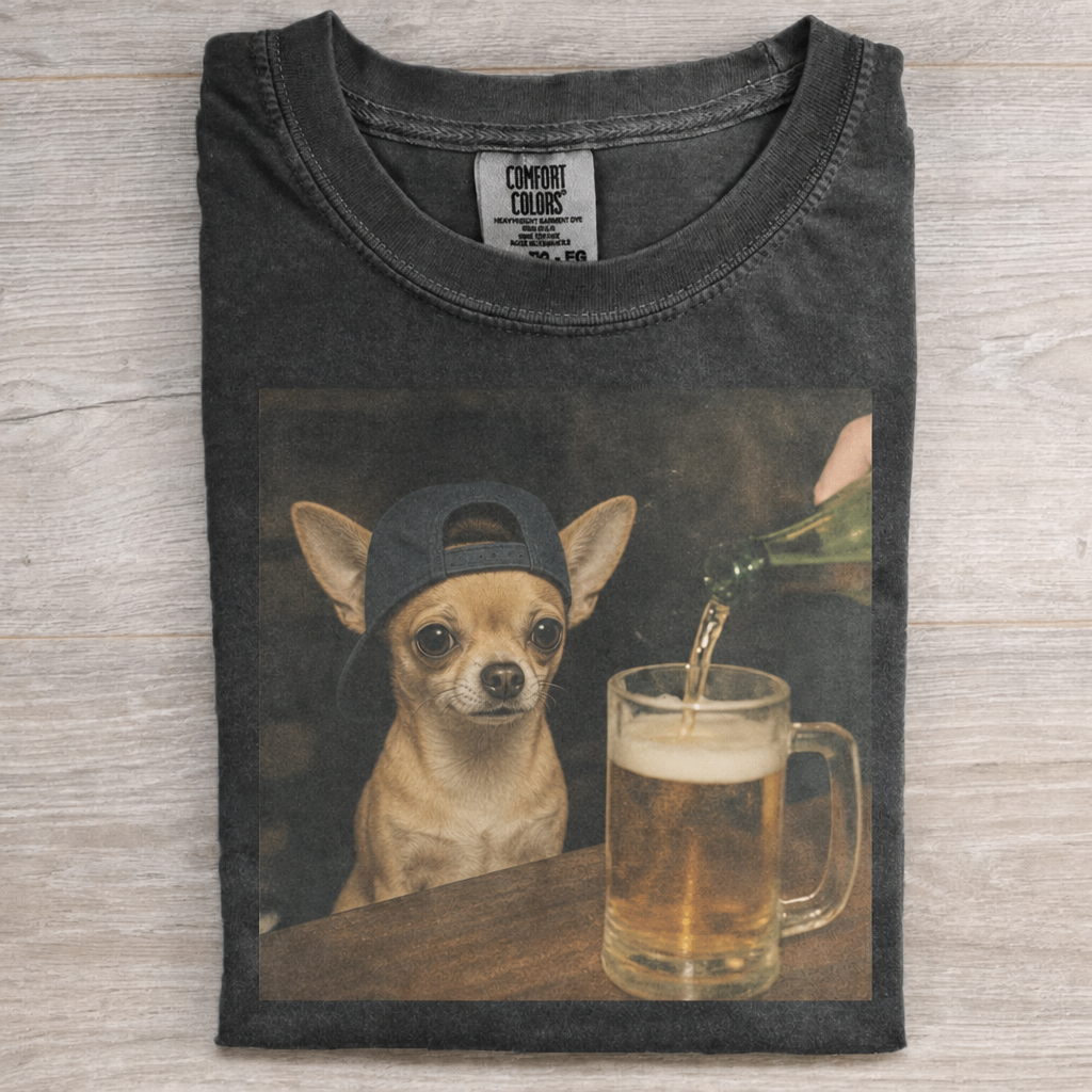 Funny Dog Drinking Beer T-Shirt — Choose Yours!