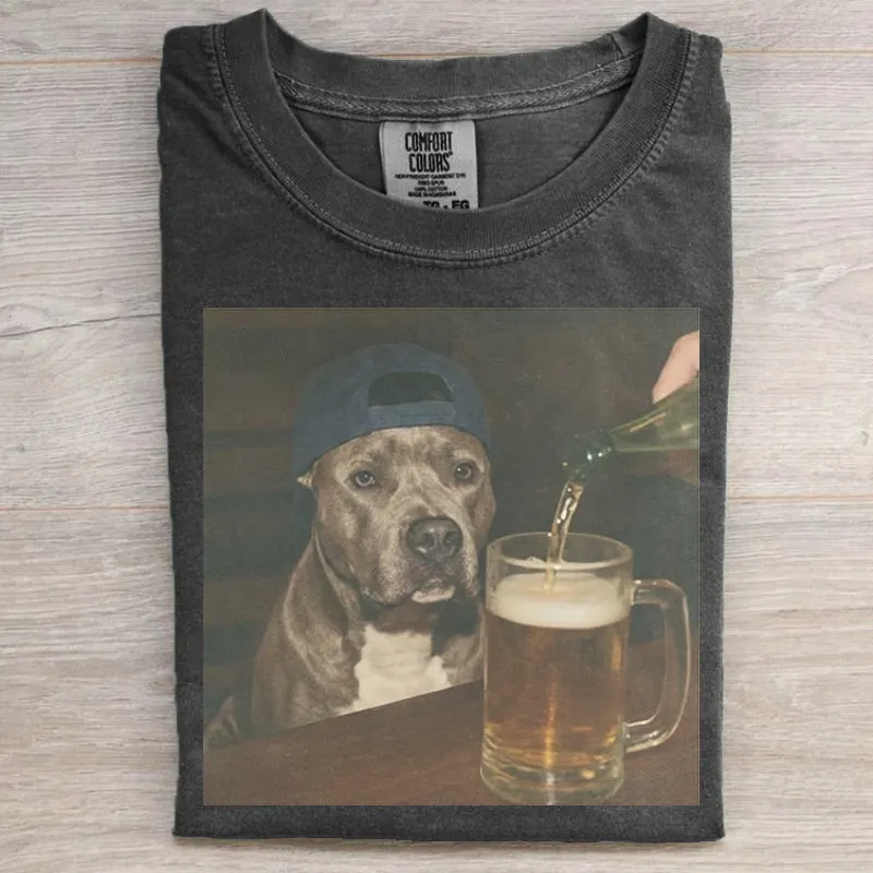 Funny Dog Drinking Beer T-Shirt — Choose Yours!