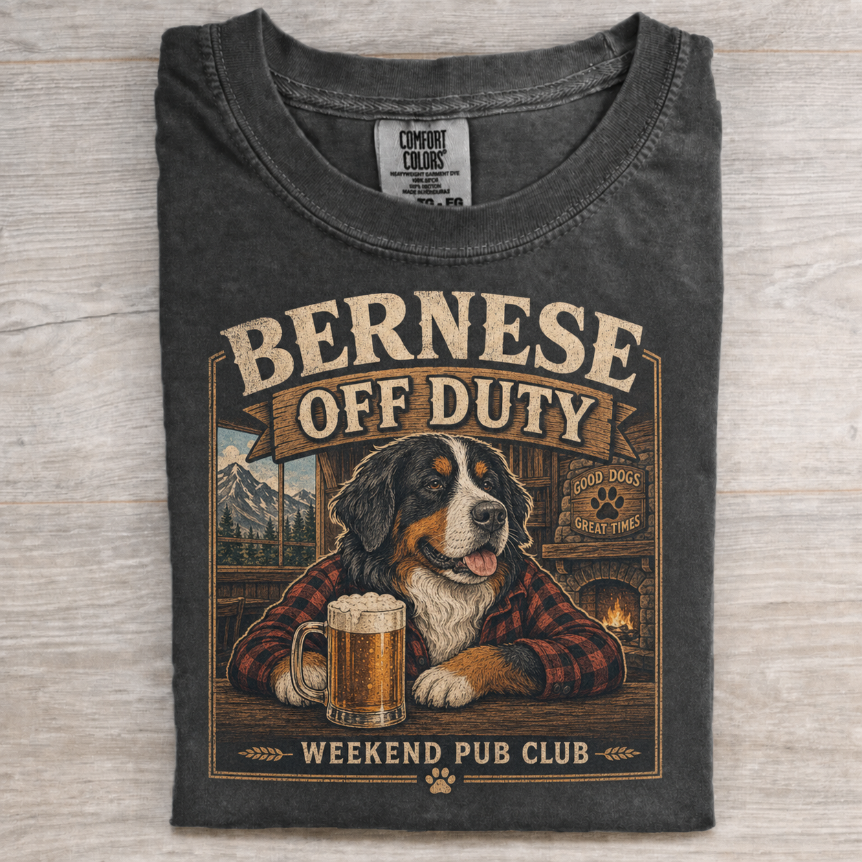 Bernese Mountain Dog Drinking Beer T-shirt image 1