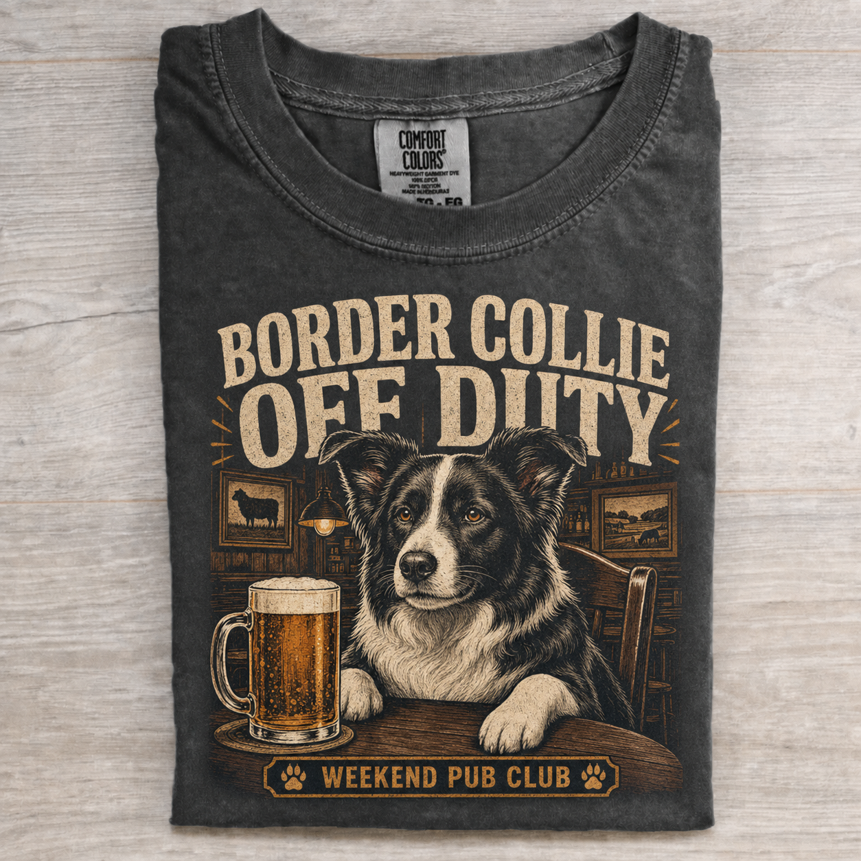 Border Collie Drinking Beer T-shirt image 1