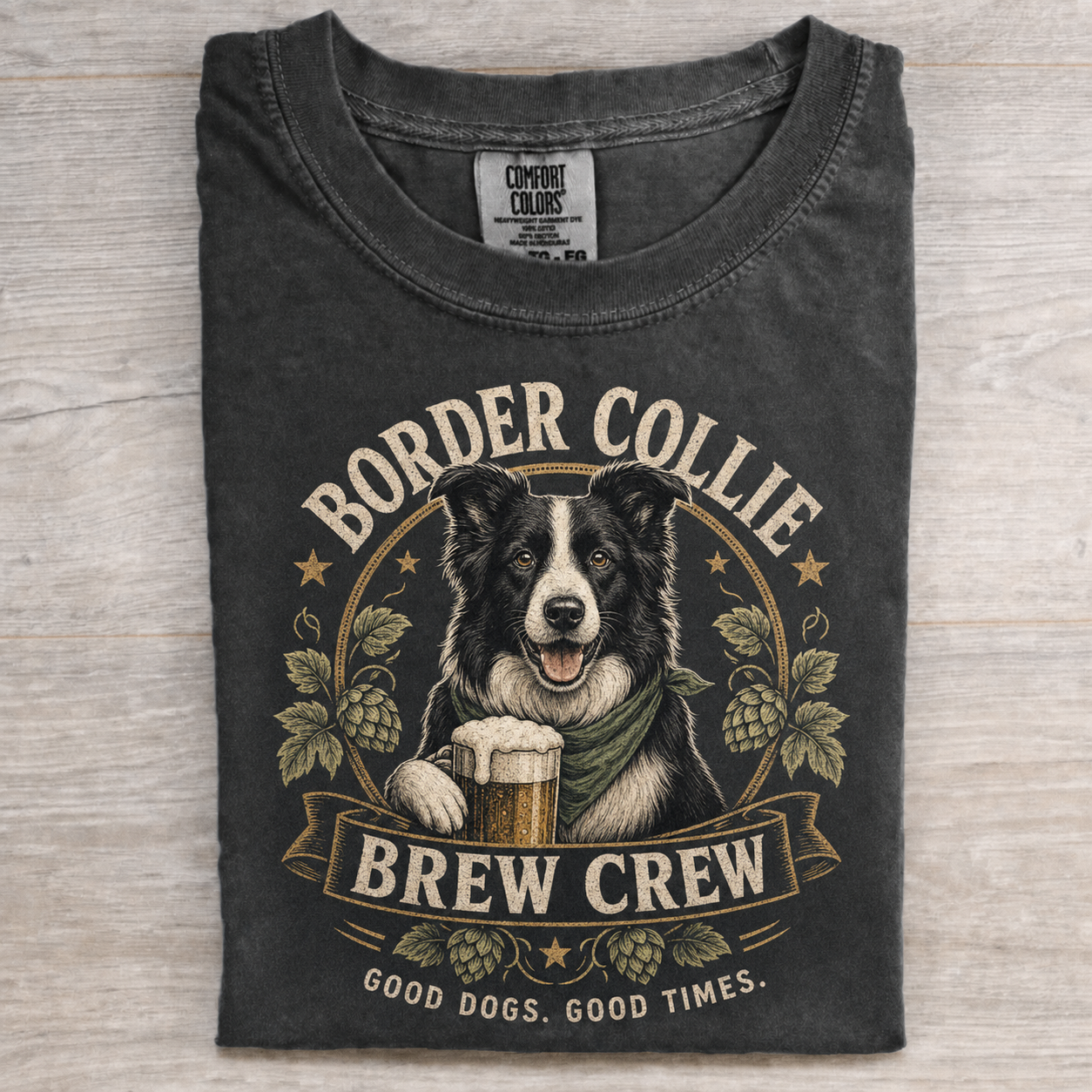 Border Collie Drinking Beer T-shirt image 2