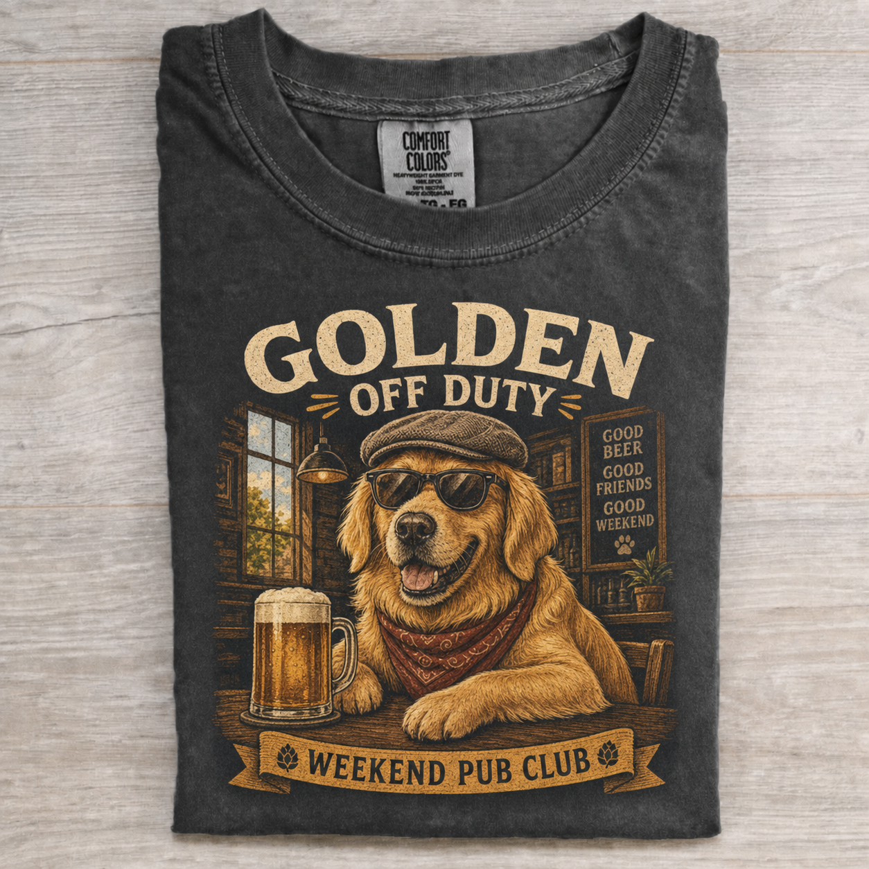 Golden Retriever Drinking Beer T-shirt image 1