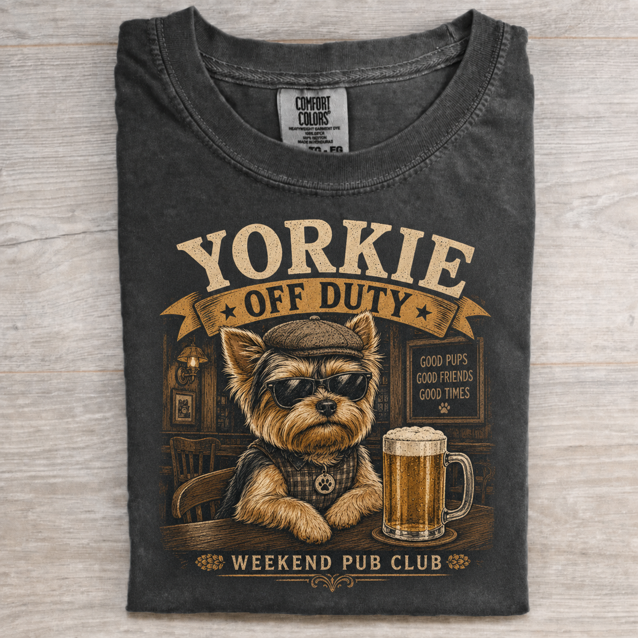 Yorkie Drinking Beer T-shirt image 1