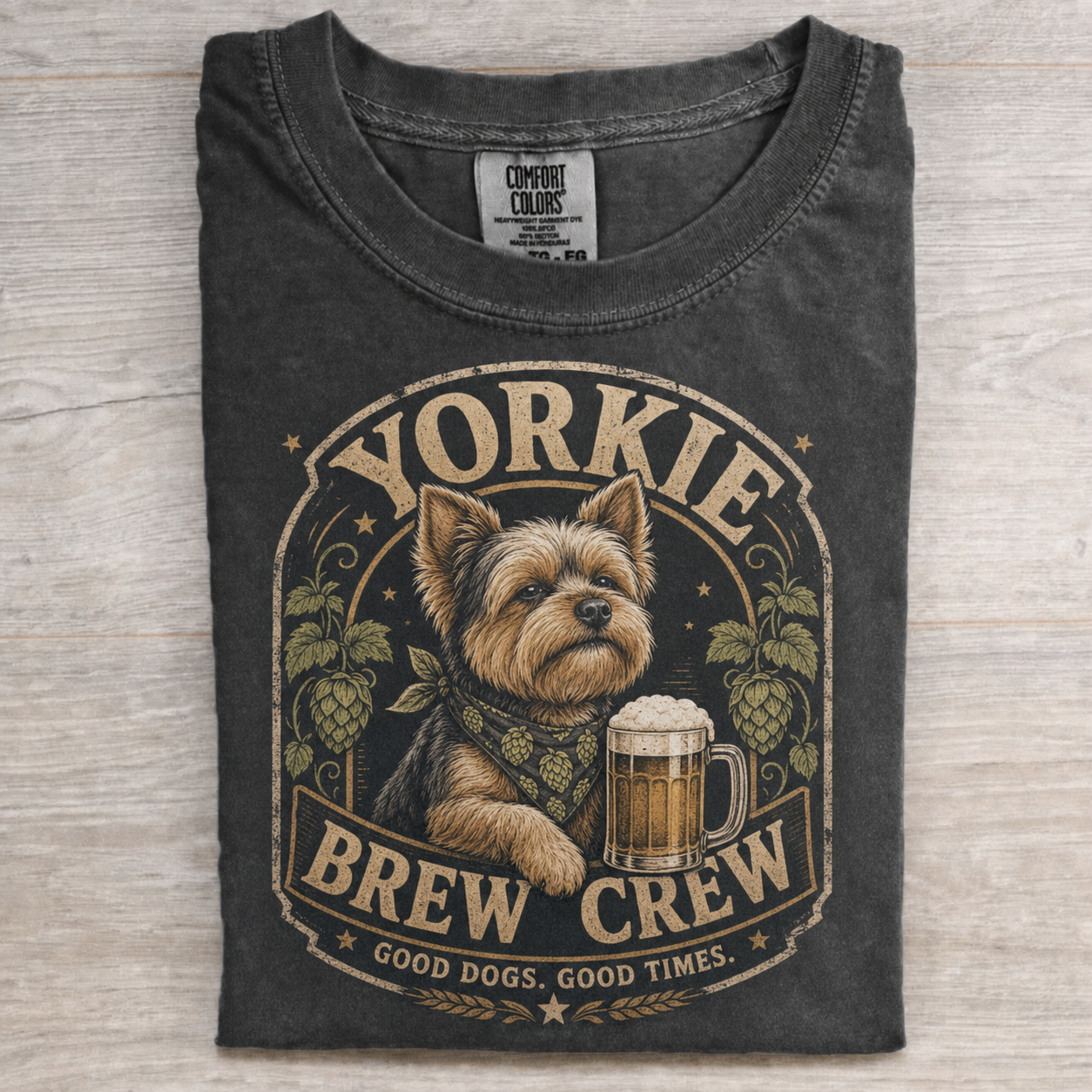 Yorkie Drinking Beer T-shirt image 2