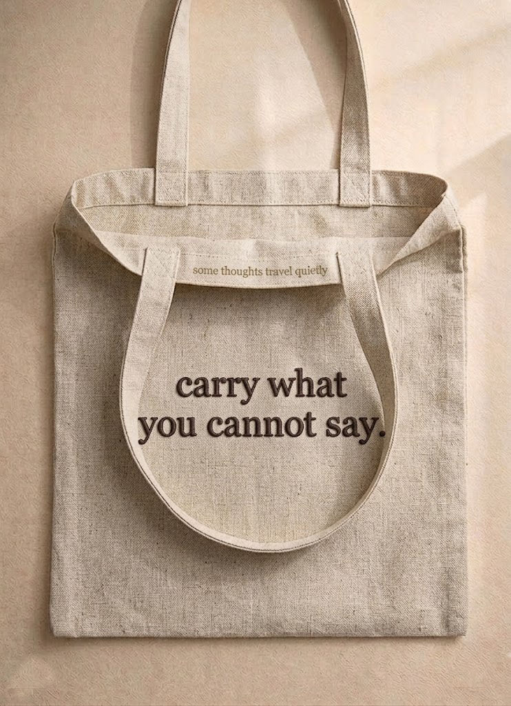 carry what you cannot say Tote