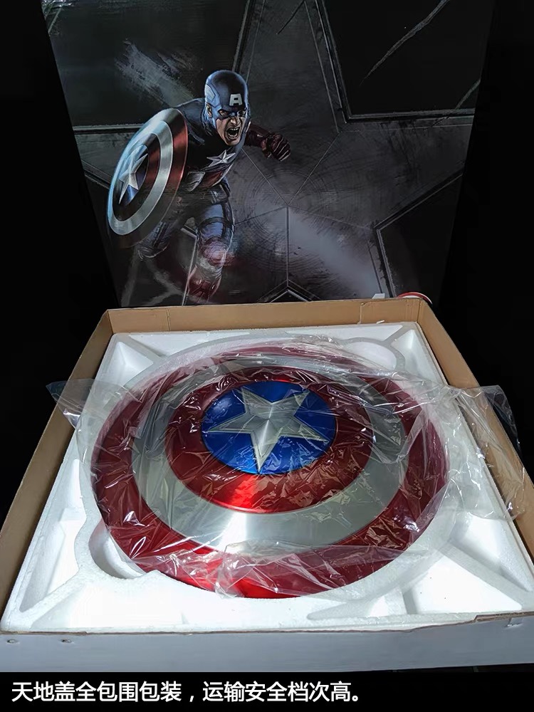 Custom 1:1 Full Aluminum Vibranium Captain America Shield, Full Metal Handheld Replica Marvel Collectible Prop Merchandise