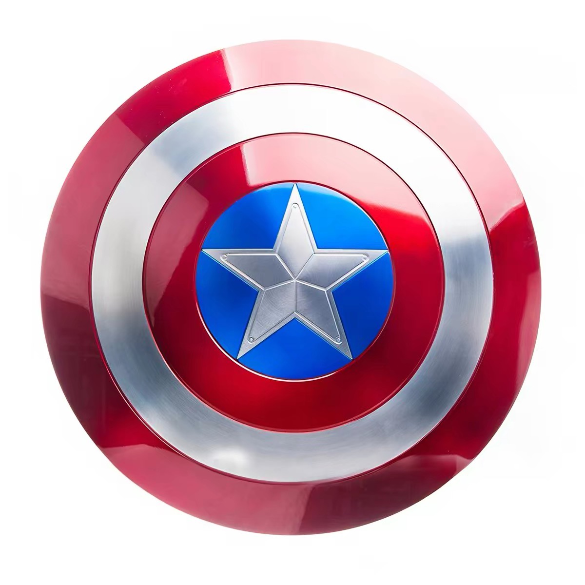 Custom 1:1 Full Aluminum Vibranium Captain America Shield, Full Metal Handheld Replica Marvel Collectible Prop Merchandise