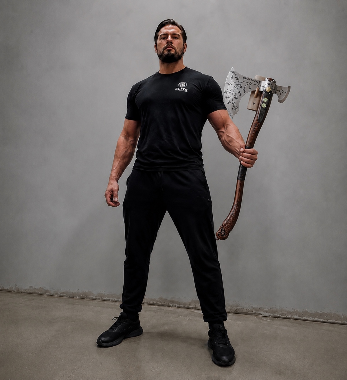 Frostbound Guardian Axe — Full-Metal Fantasy Display Prop