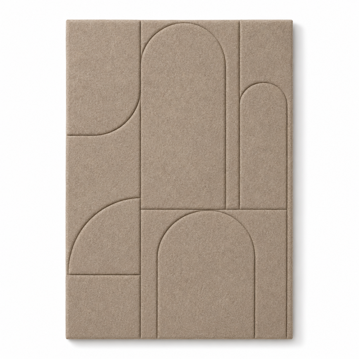 Dekoratives Filz Wandpaneel in Dunkelbeige 50x70 cm für weiche Raumwirkung