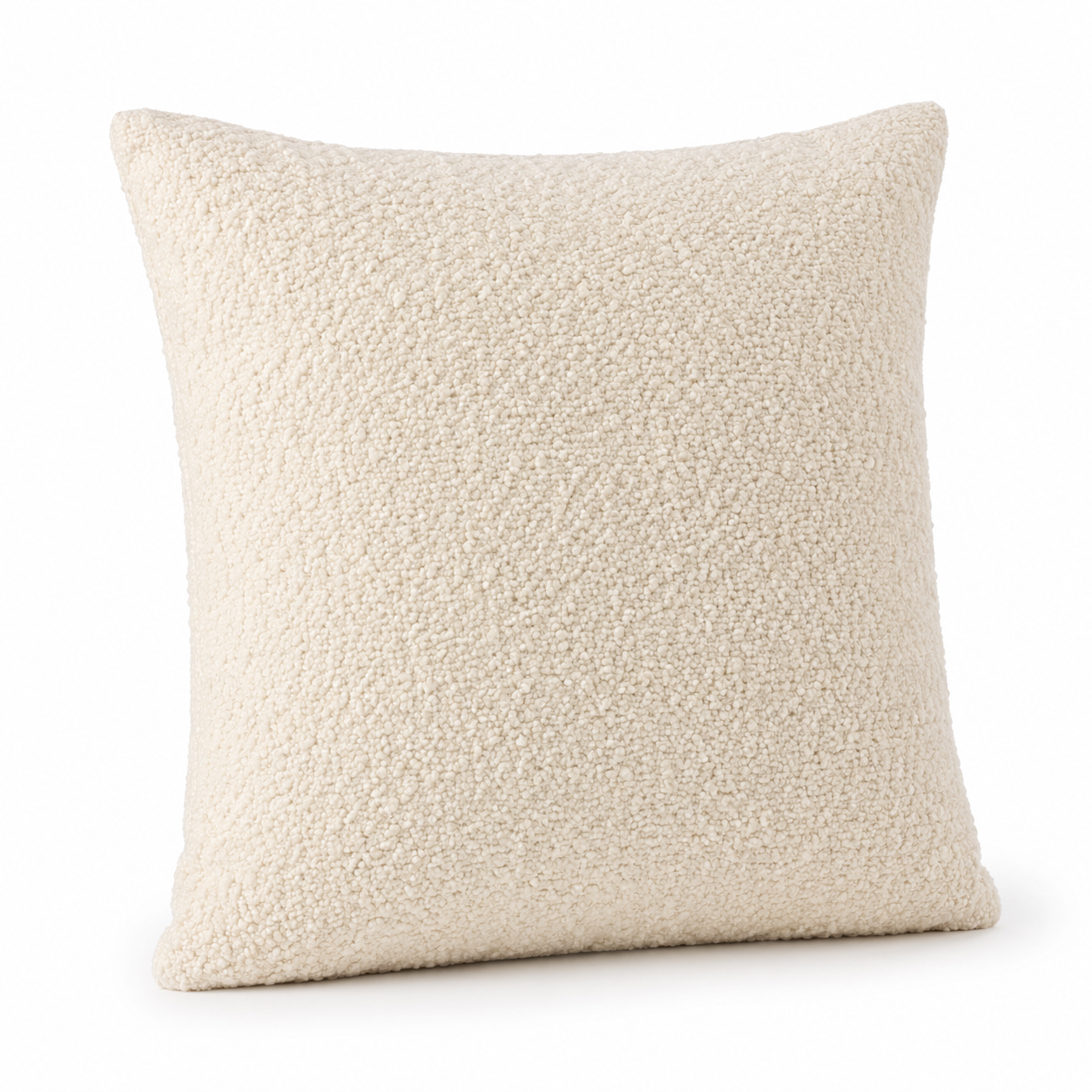 Bouclé Zierkissen in Creme 45x45 cm mit weicher Haptik