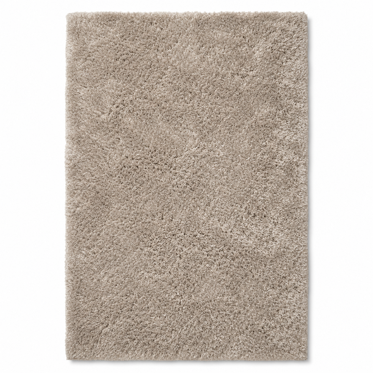 Hochflor Teppich in warmem Greige 120x170 cm für Schlafzimmer
