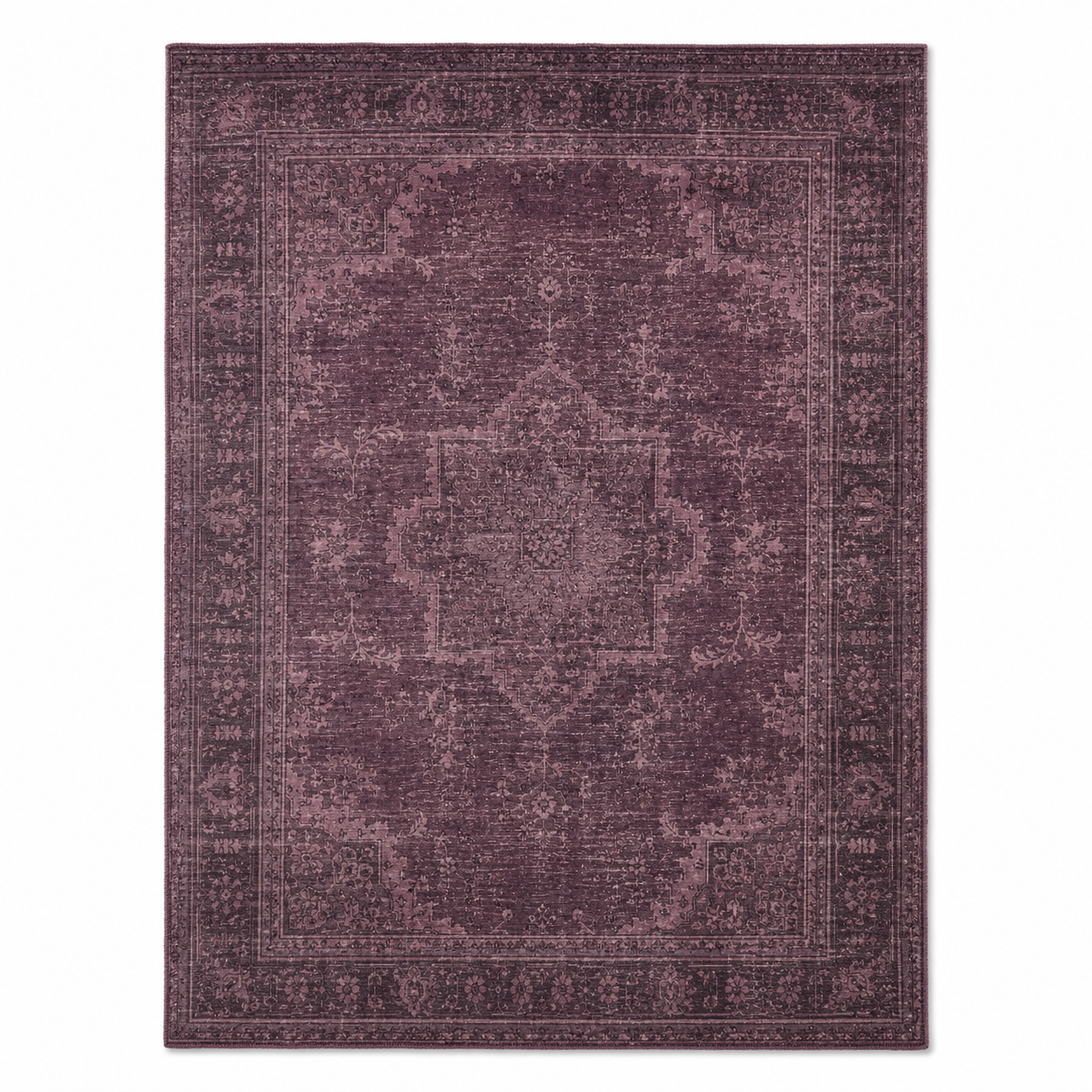Vintage Teppich in verwaschenem Aubergine 140x200 cm