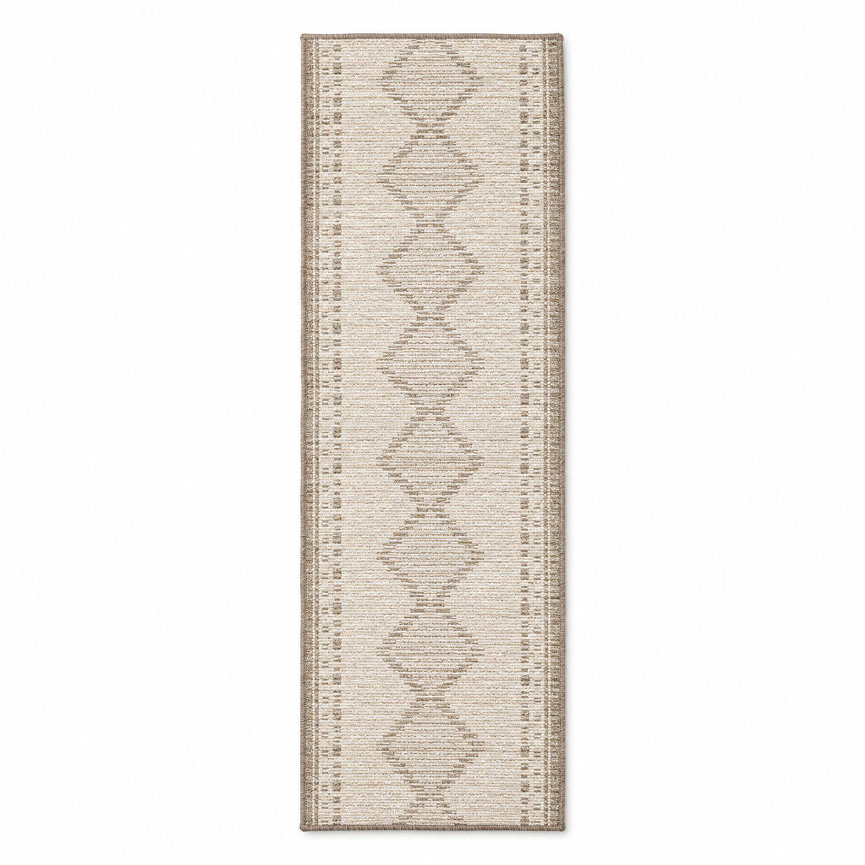 Schmaler Flurteppich in Natur und Taupe 70x180 cm