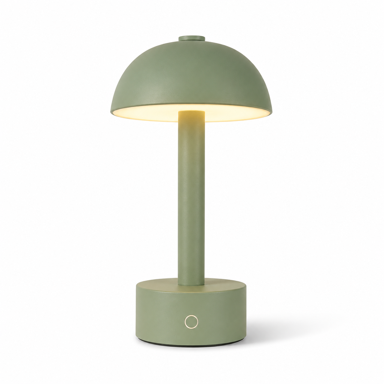 Kleine Akku Tischleuchte in Salbeigrün 22 cm mit dimmbarem Licht