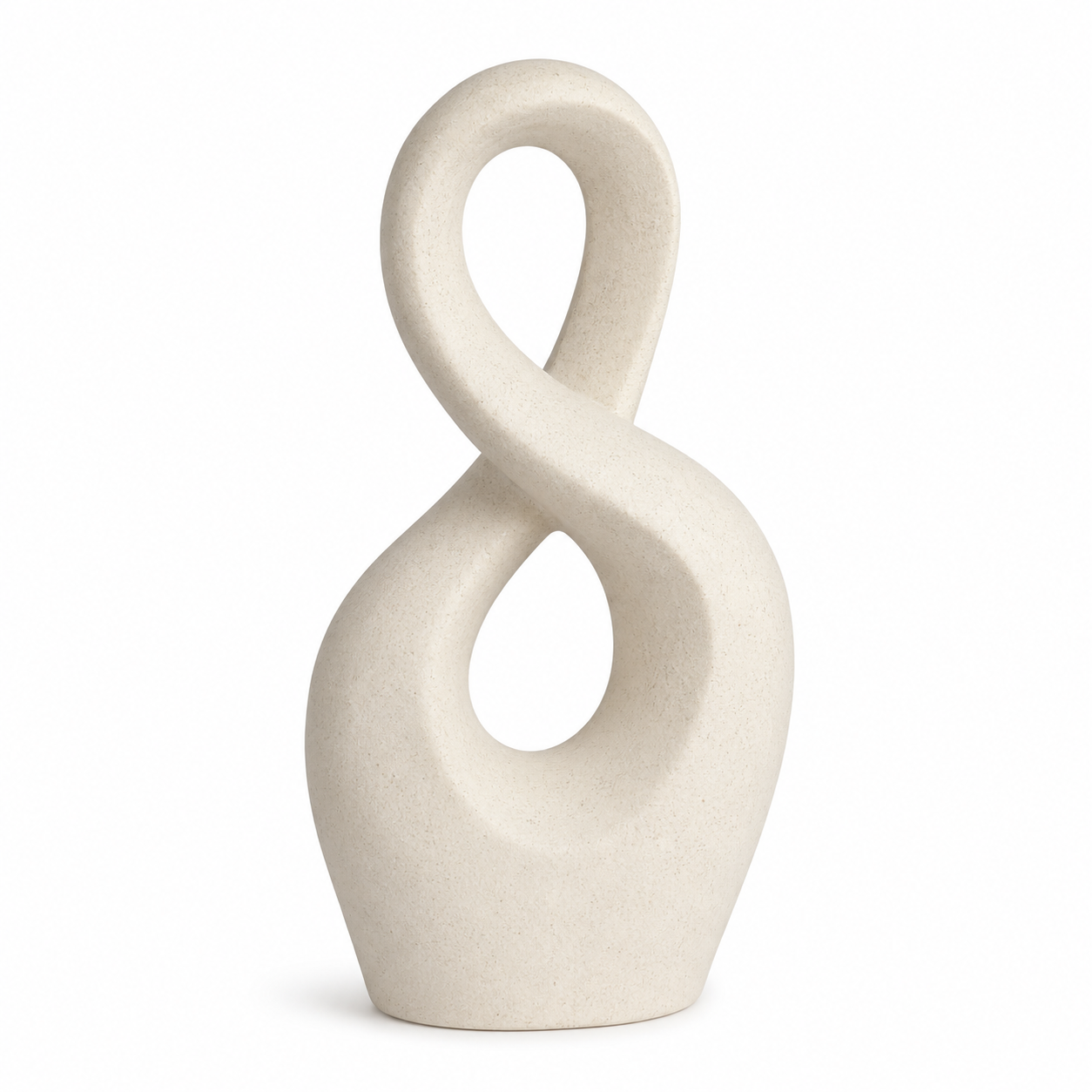 Abstrakte Deko Skulptur in Creme 32 cm für Konsolen-AuristonHome