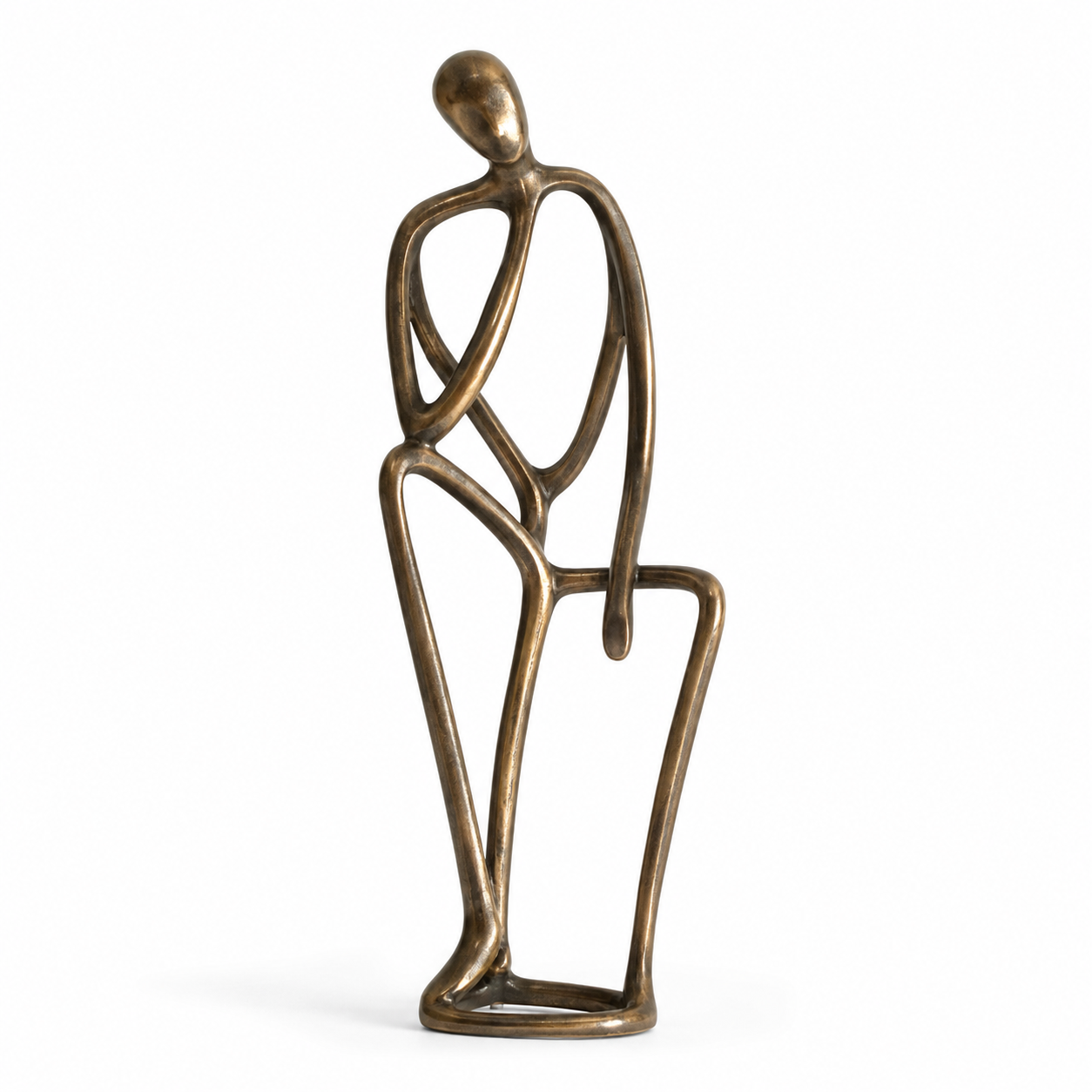 Figurative Linien Skulptur in Bronze Optik 26 cm