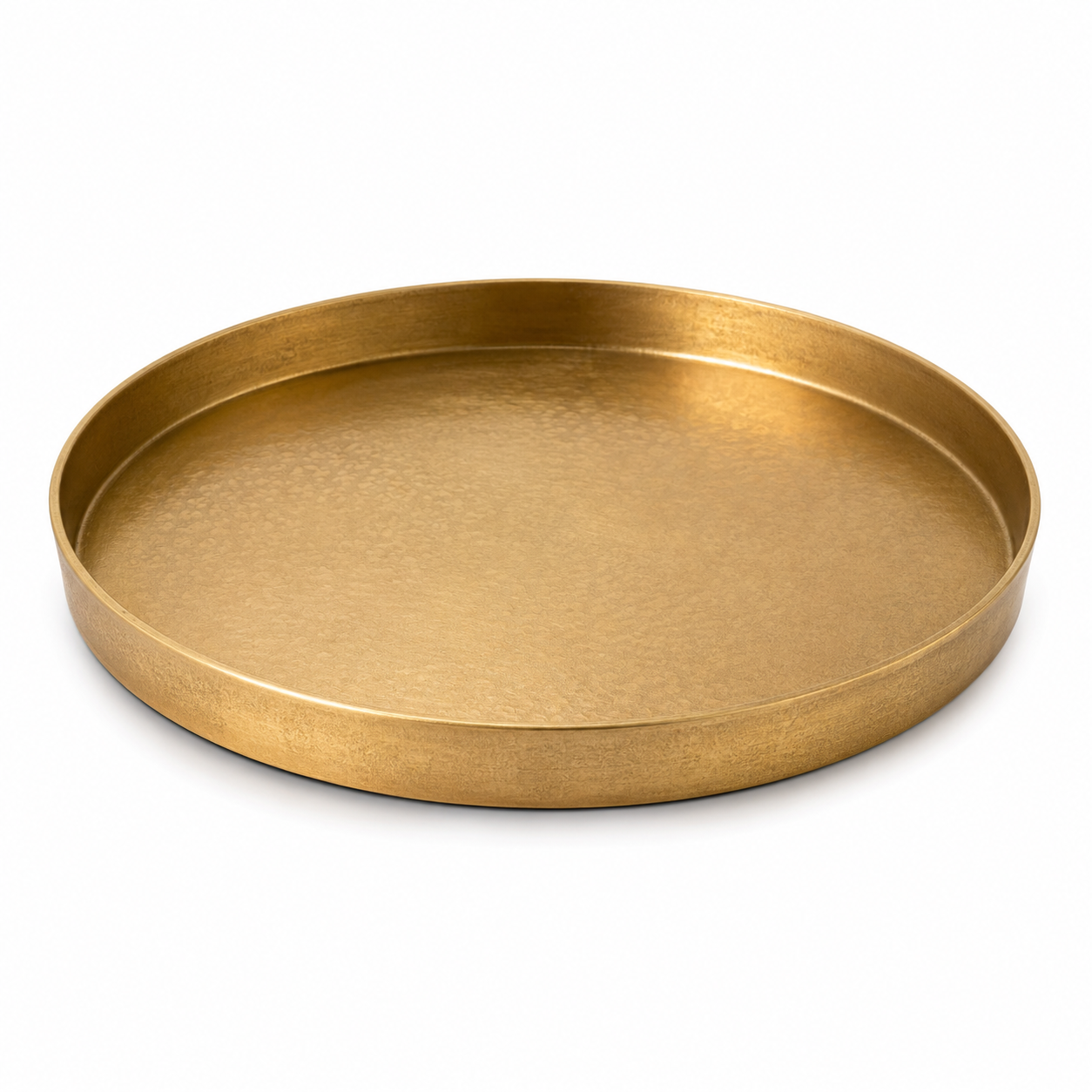 Dekotablett aus Metall in Antikgold 35 cm-AuristonHome