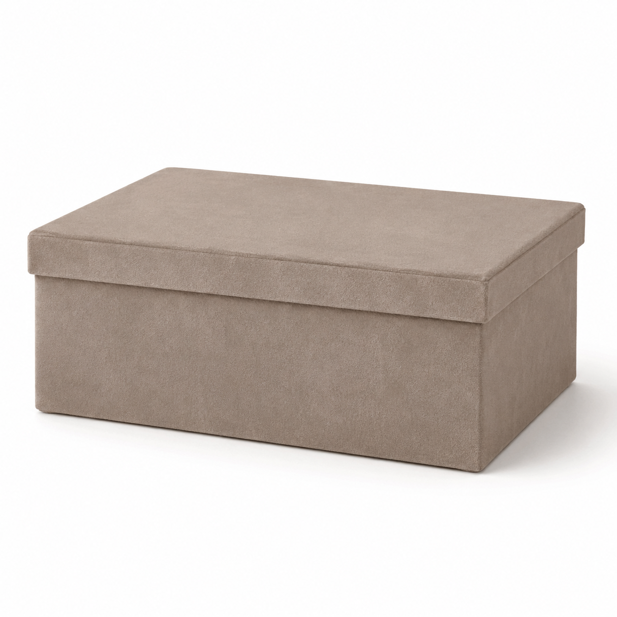 Organizer Box mit Deckel in Samtoptik Taupe 30x20 cm-AuristonHome