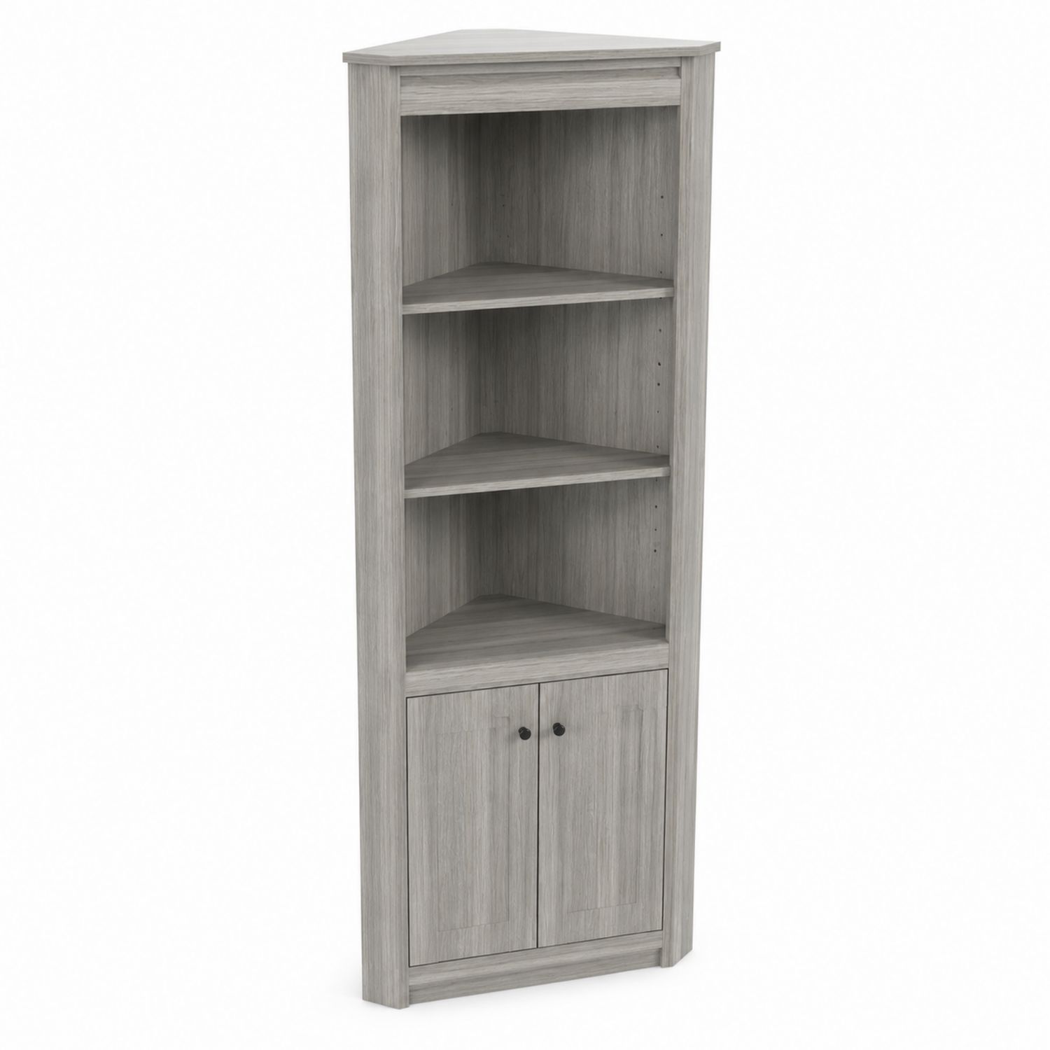 Eck-Bücherregal aus Holzwerkstoff Grau 180x60x35 cm