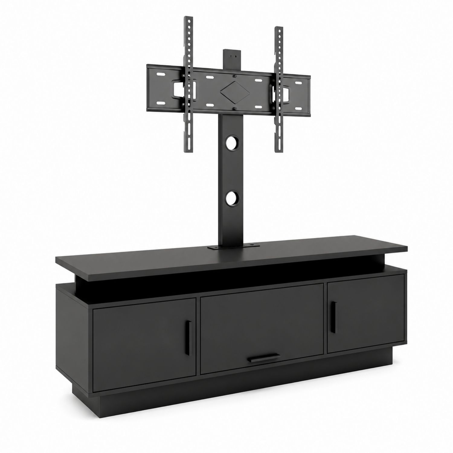 Metall TV-Schrank mit Halterung Schwarz 120x40x120cm