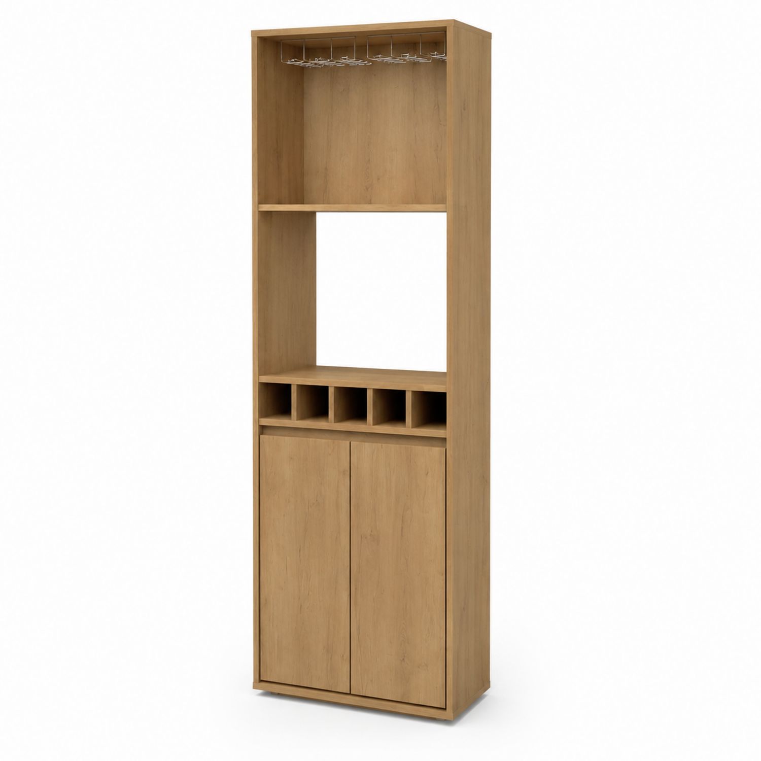 Sideboard aus Eichenfurnier mit Weinglashalter 180x60x30 cm