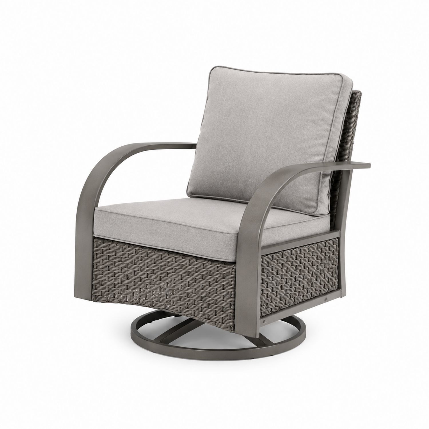 Outdoor Stuhl Aluminium Polyethylengeflecht Grau