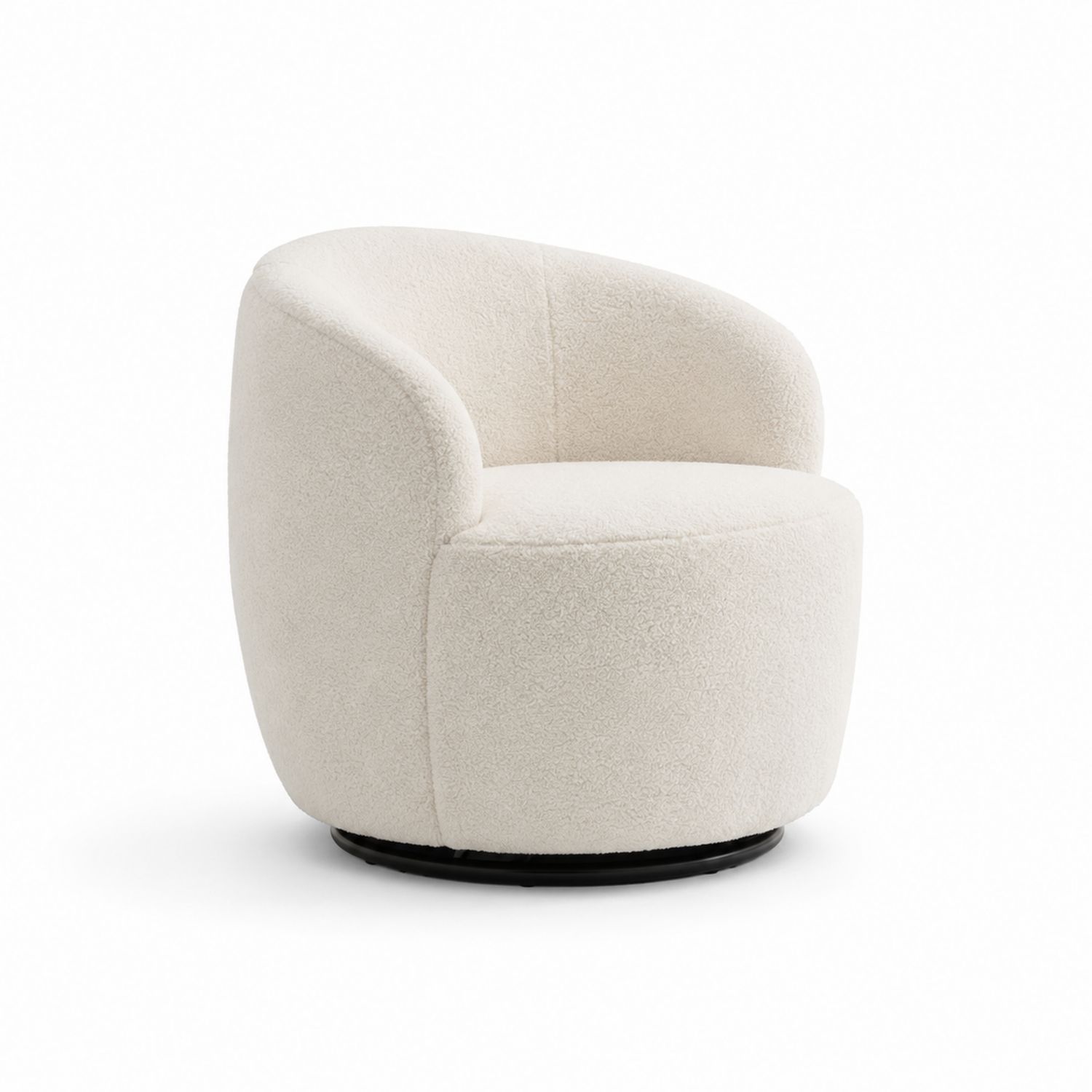 Drehbarer Sessel Bouclé Creme 70cm