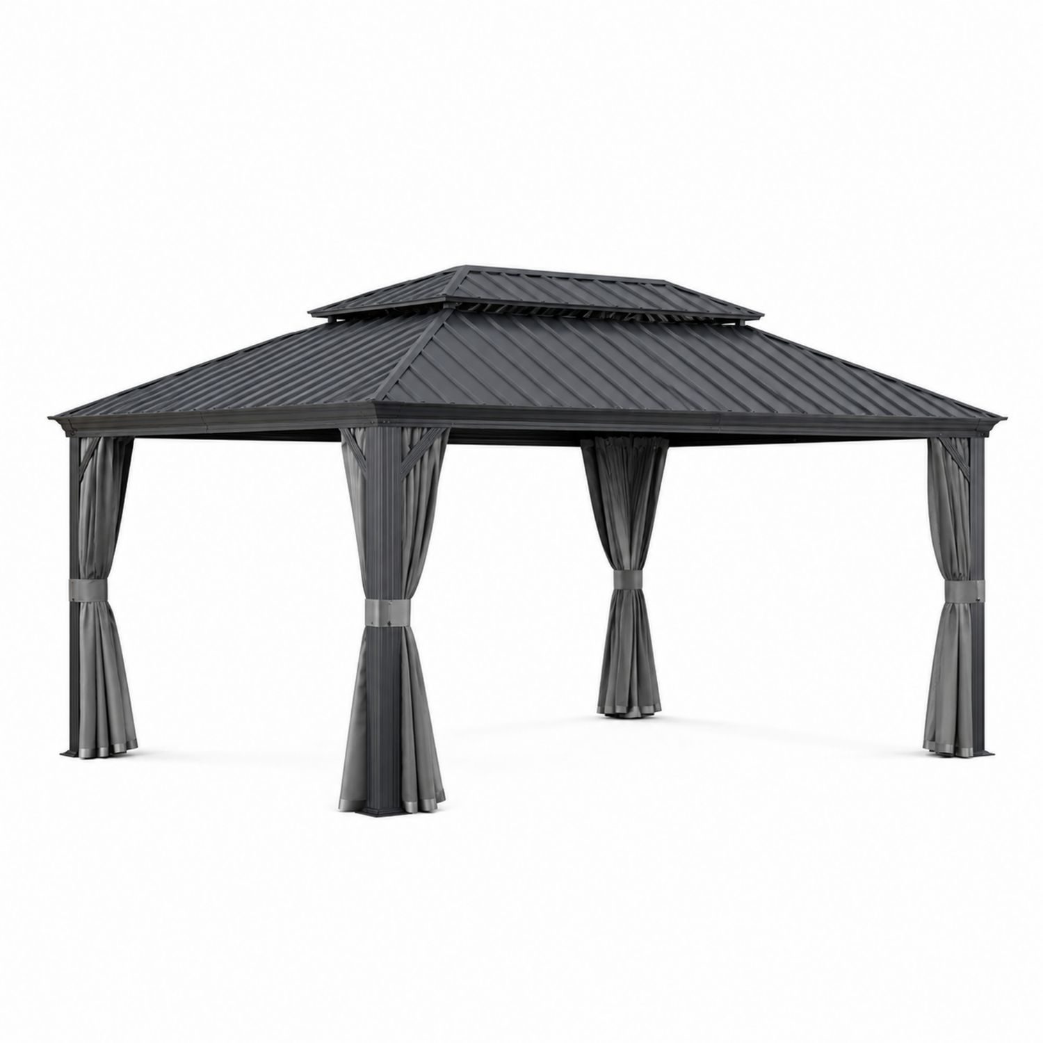 Aluminium Gartenzelt mit Stahldach Grau 3x4m